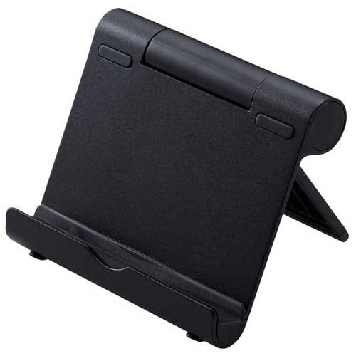 エレコム タブレットスマホスタンド アルミ 折畳 BK(ご注文単位1個)【直送品】