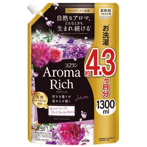 ライオン アロマリッチ ジュリエット 詰替 1300mL 1袋（ご注文単位1袋）【直送品】