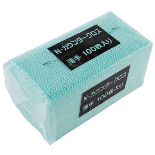 MISM カウンタークロスエコノミー グリーン 100枚/パック（ご注文単位1パック）【直送品】