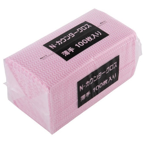MISM カウンタークロスエコノミー ピンク 100枚/パック（ご注文単位1パック）【直送品】