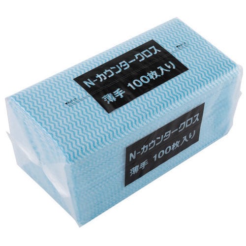 MISM カウンタークロスエコノミー ブルー 100枚/パック（ご注文単位1パック）【直送品】