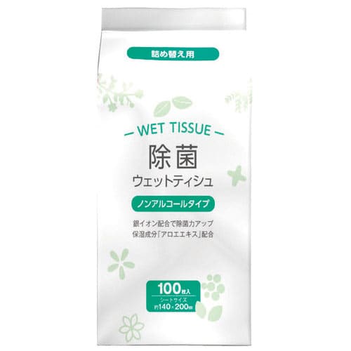 MISM 除菌ウェットティッシュNアル詰替 100枚×36パック/セット（ご注文単位1セット）【直送品】