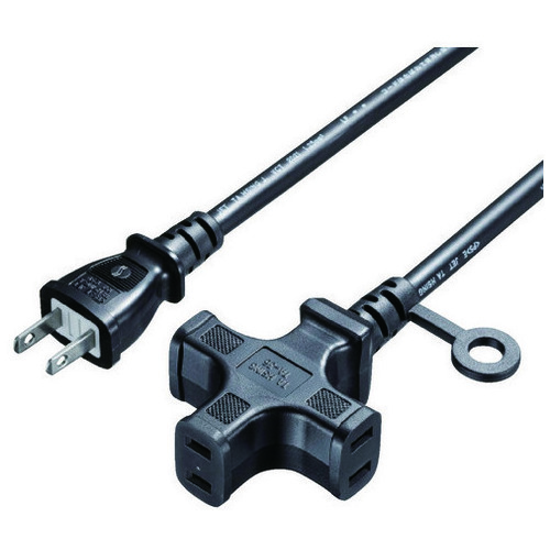 サンワサプライ 電源延長コード3個口 0.3m TAP-EX23-03BK(ご注文単位1個)【直送品】