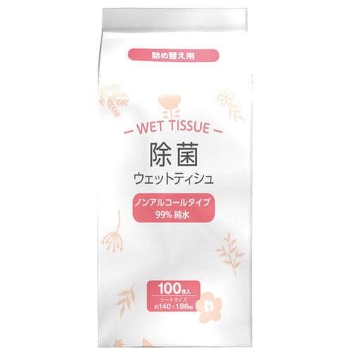 MISM ウェットティッシュ 純水 詰替 100枚/パック（ご注文単位1パック）【直送品】