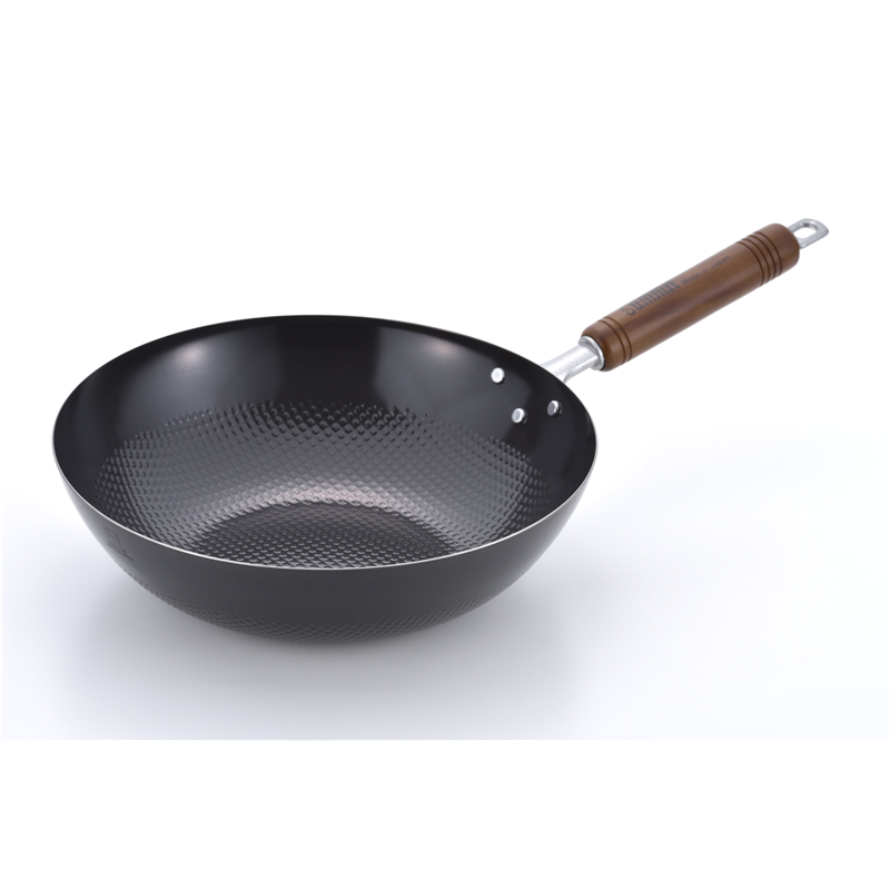 鉄木柄エンボス北京鍋 30cm 1個（ご注文単位1個）【直送品】