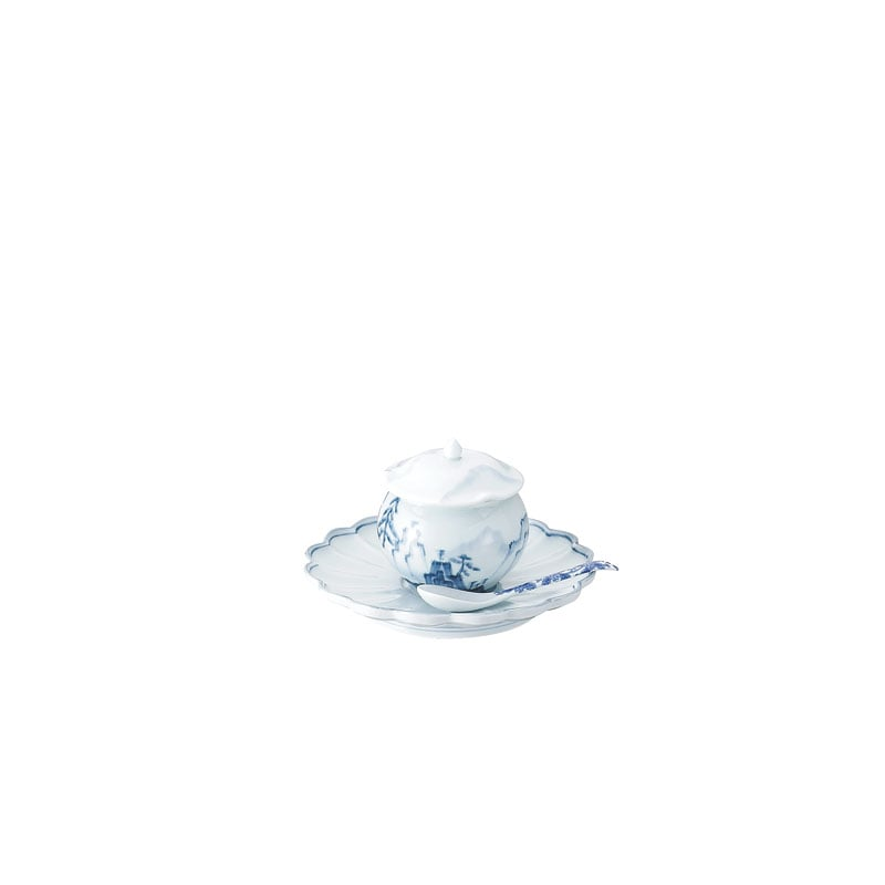青磁山水佛跳壇 菊彫皿 中 1個（ご注文単位1個）【直送品】
