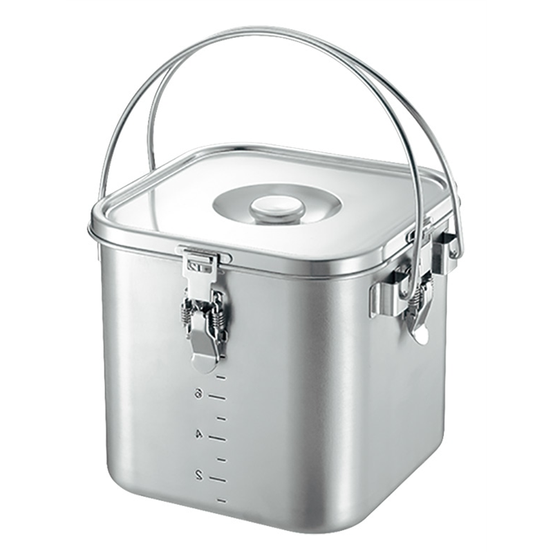 KO 19-0電磁調理器対応角型給食缶(目盛付) 27cm 17.5L 1個(ご注文単位1個)【直送品】