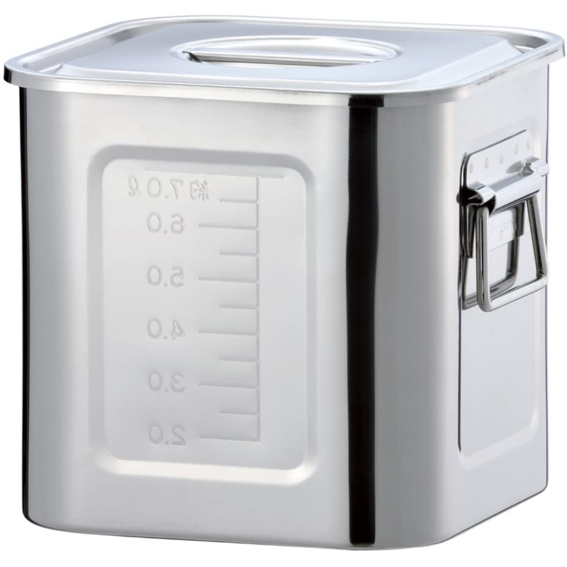 AG 18-8目盛付角キッチンポット 21cm(8.6L) 1個（ご注文単位1個）【直送品】