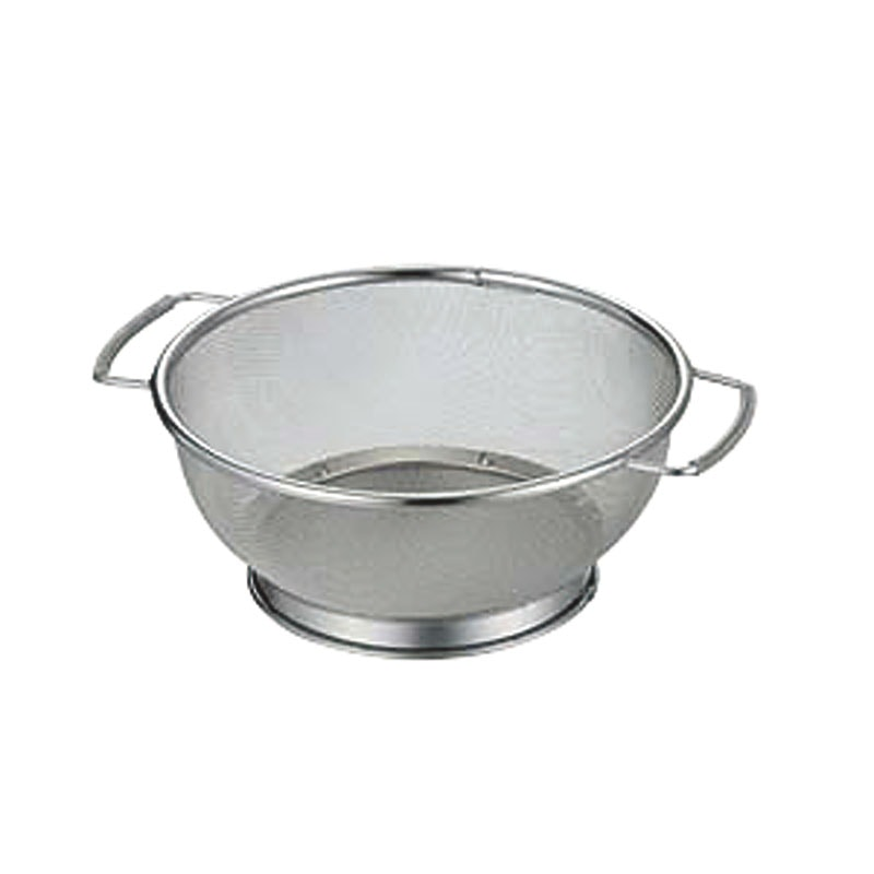 18-8ミネックスざる B型 手付(バネ付) 21cm 1個（ご注文単位1個）【直送品】