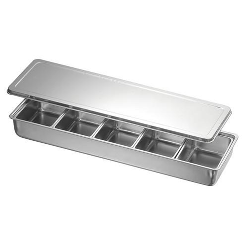 KO 18-8調味料入バット5ッ組(舟形中子付) 1個（ご注文単位1個）【直送品】