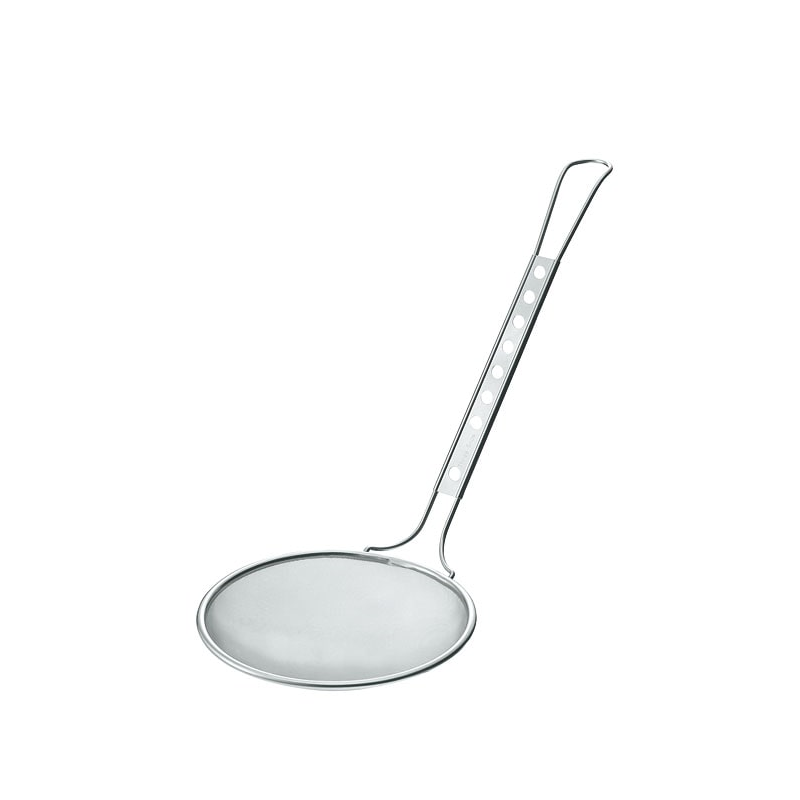 18-8スリースノー丸カス揚(フラットハンドル)荒目18cm 1個(ご注文単位1個)【直送品】