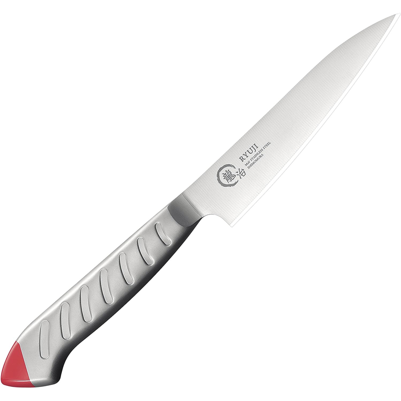 龍治 ステンカラー ペティ 125mm 赤 RYS-19R 1個(ご注文単位1個)【直送品】
