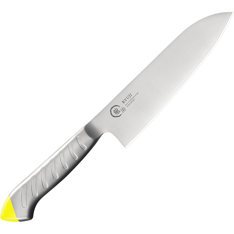 龍治 ステンカラー 三徳 170mm 黄 RYS-11Y 1個（ご注文単位1個）【直送品】