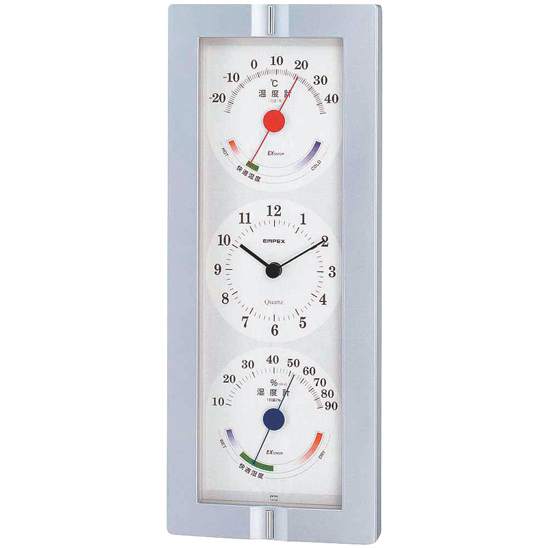 エンペックス 温･湿度計付時計 ウェザータイム TQ-723 1個（ご注文単位1個）【直送品】