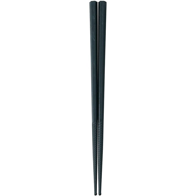 PM-322 ダブルエンボス食事箸 黒19cm 1個（ご注文単位1個）【直送品】