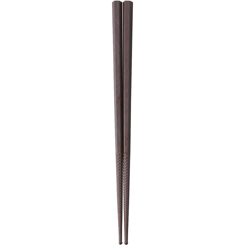 PM-328 ダブルエンボス食事箸 茶19cm 1個（ご注文単位1個）【直送品】