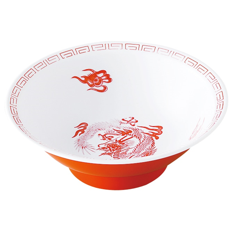 瑞祥 CA-10 中華丼(竜模様) 白/赤 1個(ご注文単位1個)【直送品】