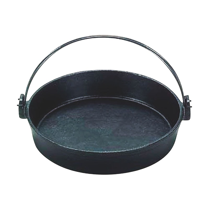 （S）鉄すきやき鍋ツル付（黒塗り）28cm 1個（ご注文単位1個）【直送品】