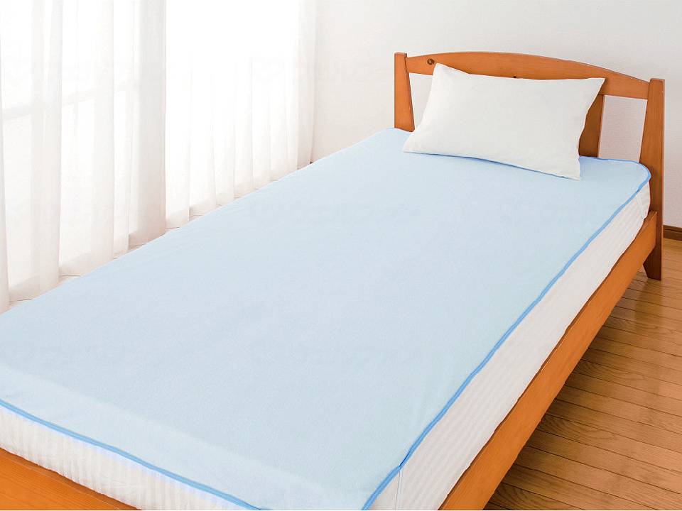 ウェルファン 綿パイル防水シーツ（全面） ブルー 1個（ご注文単位1個）【直送品】