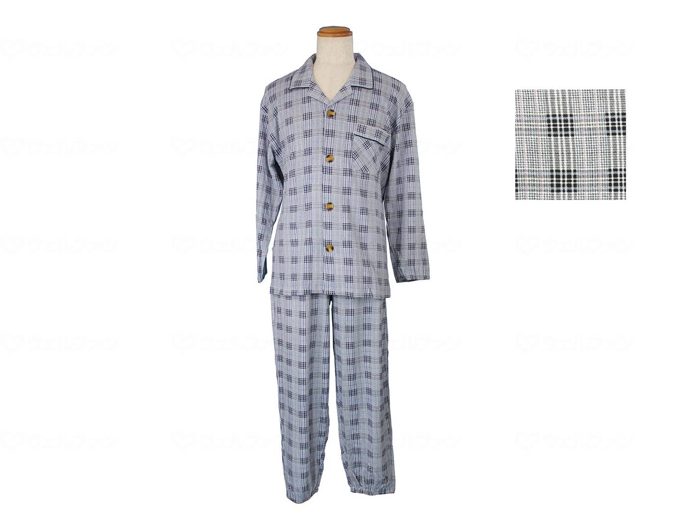ウェルファン 紳士 やすらぎパジャマ/グレー/M 1個（ご注文単位1個）【直送品】