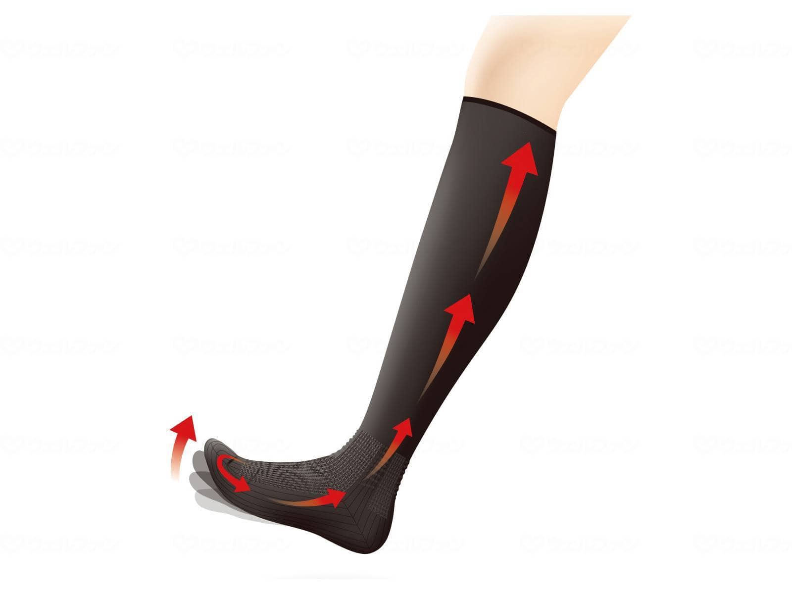ウェルファン むくみ対策靴下/黒/25-26cm 1個（ご注文単位1個）【直送品】