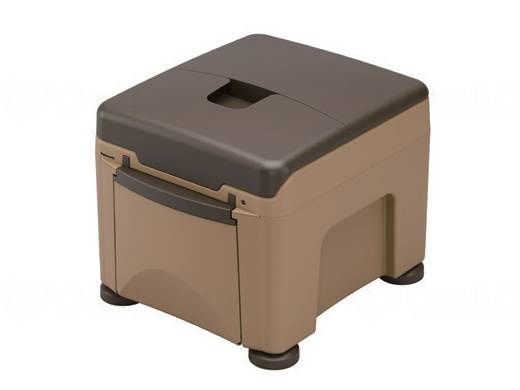 ウェルファン ポータブルトイレ ラフィーネ キューブラップタイプ ブラウン プラスチック便座 1個(ご注文単位1個)【直送品】