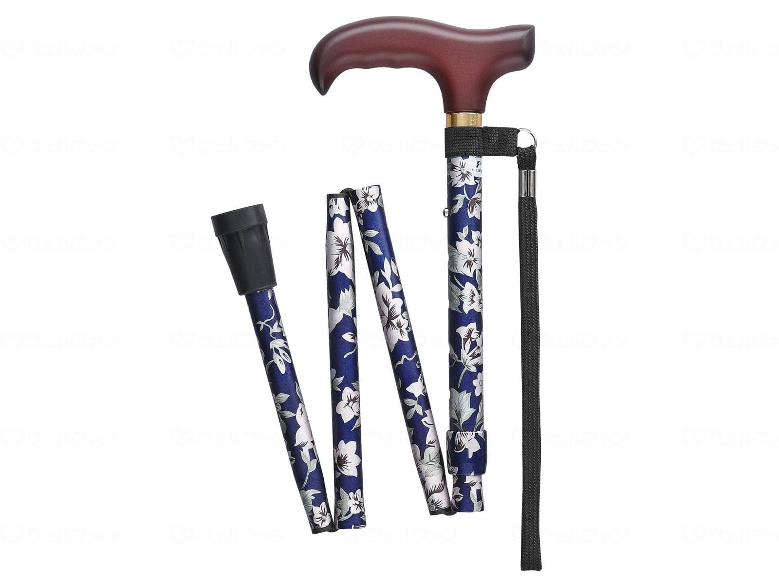 ウェルファン ベーシック　折畳 花柄青 S 1個（ご注文単位1個）【直送品】