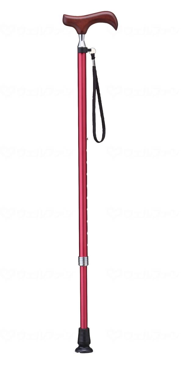 ウェルファン 愛杖Eシリーズ 伸縮タイプ レッド 1個(ご注文単位1個)【直送品】
