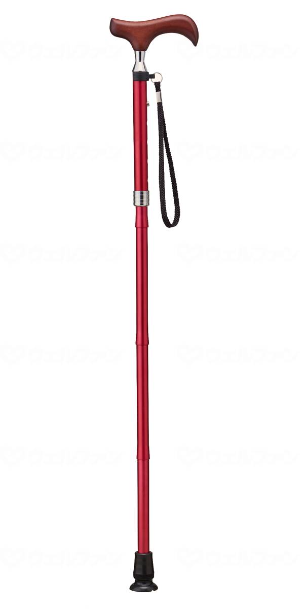 ウェルファン 愛杖Eシリーズ 折りたたみタイプ レッド 1個(ご注文単位1個)【直送品】