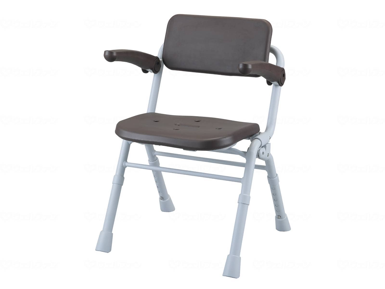 ウェルファン シャワーチェア(Air)コンパクトSPワンタッチおりたたみ/モカブラウン 1台（ご注文単位1台）【直送品】