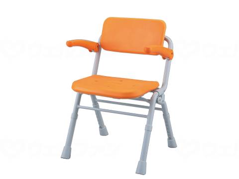 ウェルファン シャワーチェア(Air)ミドルSPワンタッチ/オレンジ 1台（ご注文単位1台）【直送品】