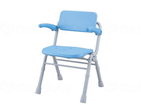 ウェルファン シャワーチェア(Air)ミドルSPワンタッチ/ブルー 1台（ご注文単位1台）【直送品】