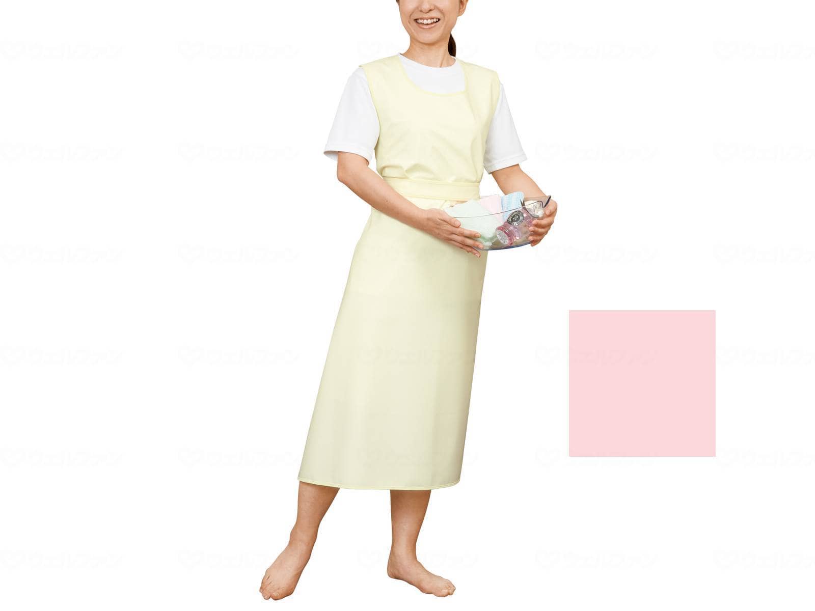 ウェルファン 入浴介助エプロン(ひもタイプ)/ピンク/LL 1枚（ご注文単位1枚）【直送品】