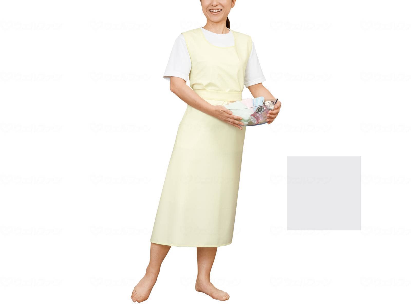 ウェルファン 入浴介助エプロン(ひもタイプ)/ホワイト/LL 1枚（ご注文単位1枚）【直送品】