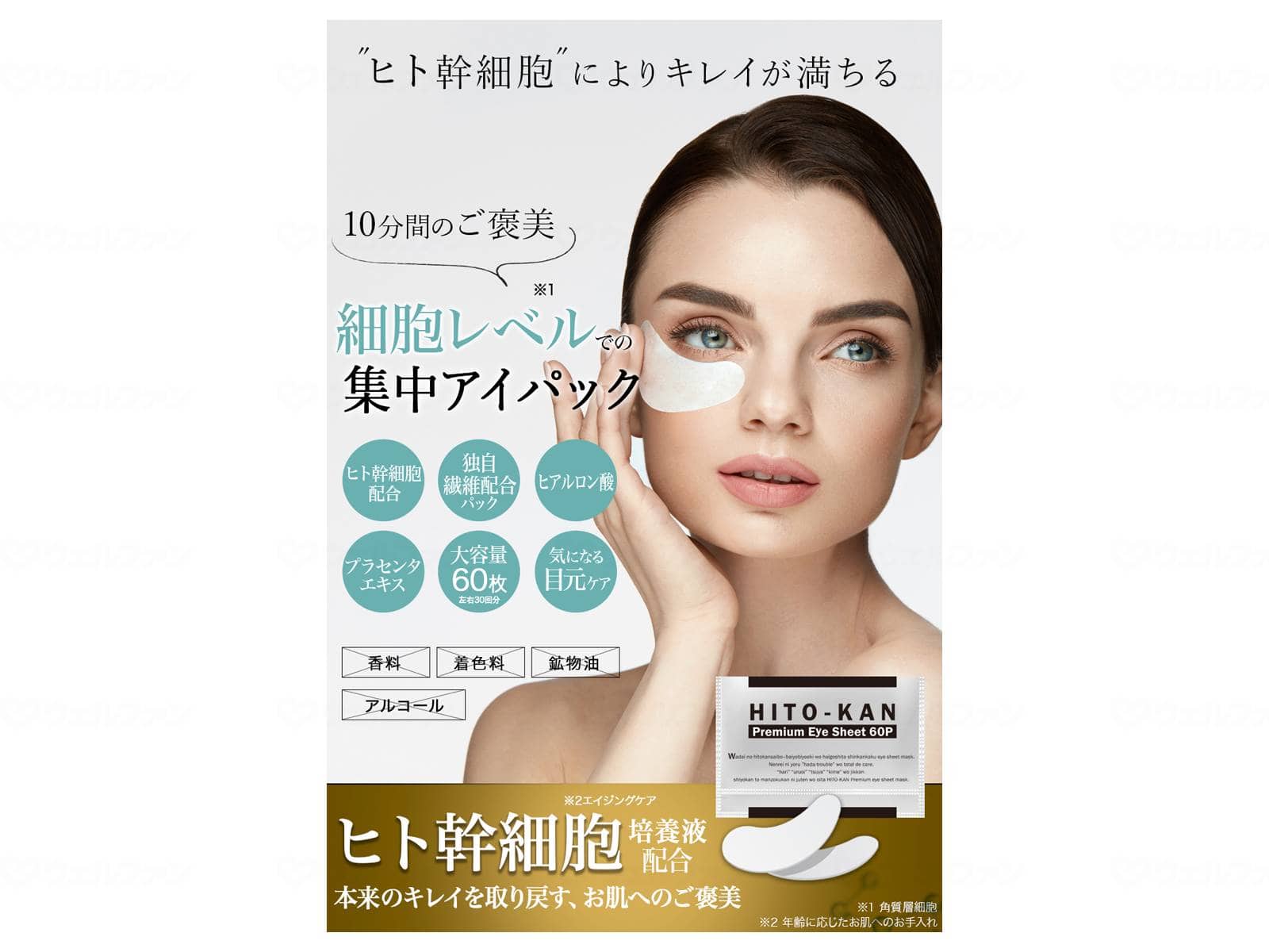 ウェルファン HITO-KAN プレミアム アイシート60P/1入 1袋(ご注文単位1袋)【直送品】