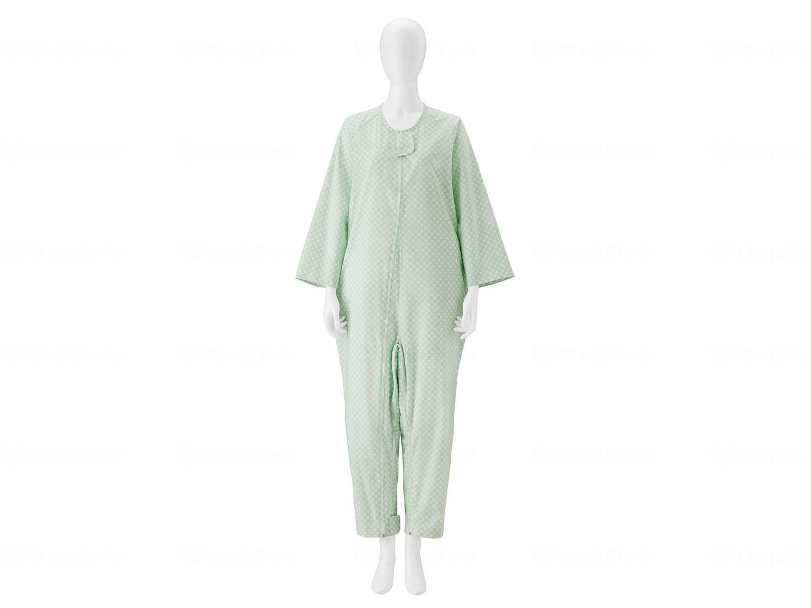 ウェルファン 竹虎 介護ねまき/グリーン/M 1個（ご注文単位1個）【直送品】