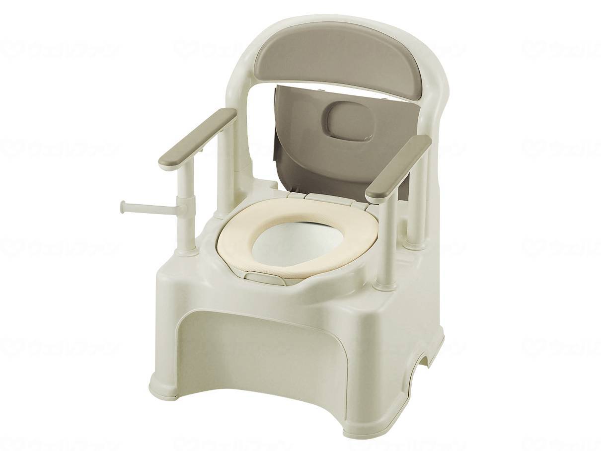 ウェルファン ポータブルトイレきらくPY2型/グレー/やわらか 1個（ご注文単位1個）【直送品】