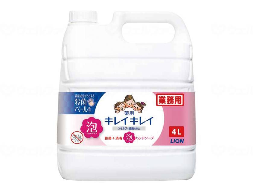 ウェルファン キレイキレイ薬用泡ハンドソープ シトラスフルーティー/本/4L 1本(ご注文単位1本)【直送品】