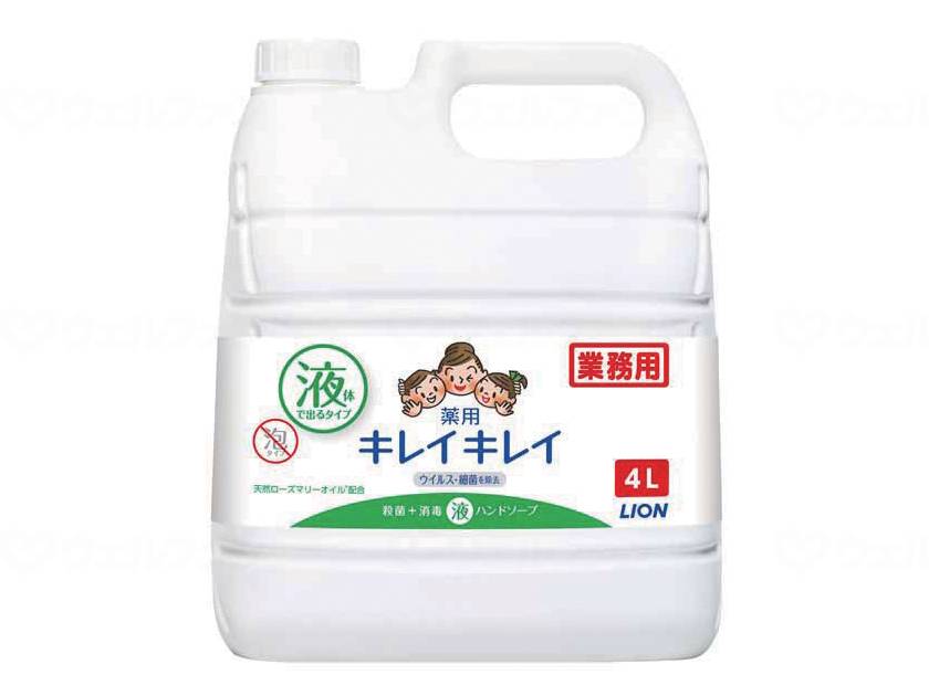 ウェルファン キレイキレイ薬用ハンドソープ /本/4L 1本(ご注文単位1本)【直送品】