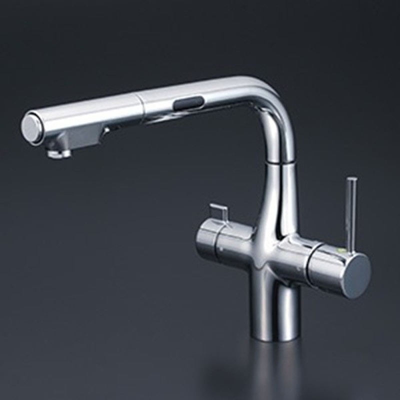 KVK 2302931 ビルトイン浄水器用シングルシャワー付混合栓 電池 KM6131DEC 1個(ご注文単位1個)【直送品】
