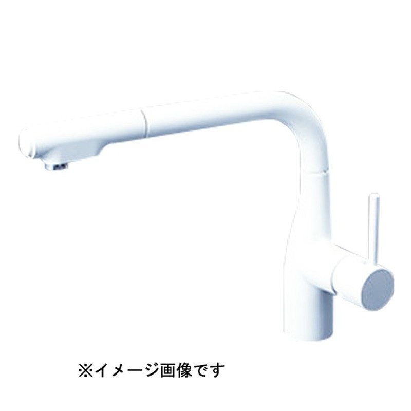 KVK 2302908 シングルシャワー付混合栓 マットホワイト KM6101VECM4 1個（ご注文単位1個）【直送品】