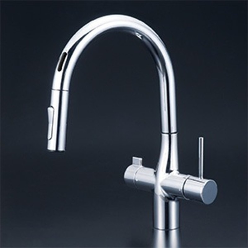 KVK 2302894 ビルトイン浄水器用シングルシャワー付混合栓 電池 KM6091DEC 1個(ご注文単位1個)【直送品】