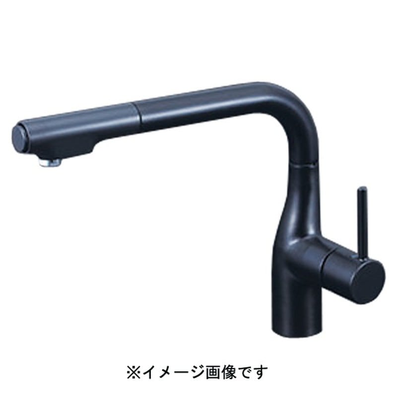 KVK 2302906 シングルシャワー付混合栓eレバーマットブラック KM6101ECM5 1個（ご注文単位1個）【直送品】