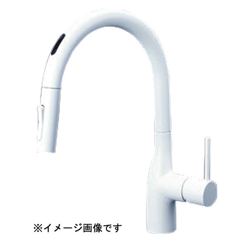 KVK 2302887 シングルシャワー付混合栓 マットホワイト KM6071ECM4 1個(ご注文単位1個)【直送品】