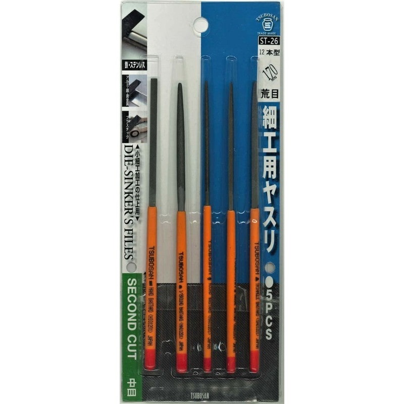 TSUBOSAN 4352853 細工用ヤスリセット 荒目 12本型 ST-26 1個(ご注文単位1個)【直送品】