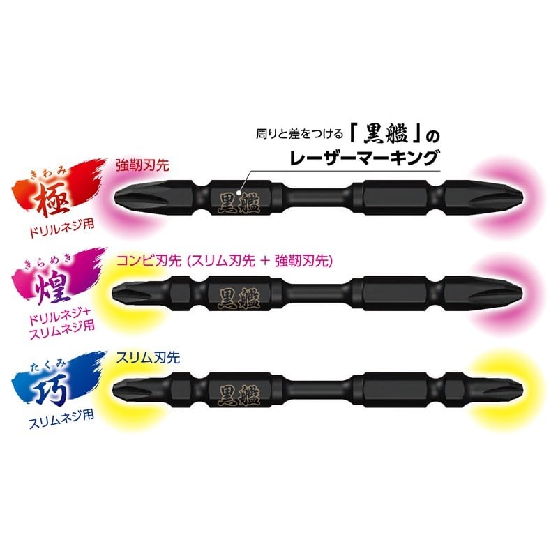 VESSEL 4347668 黒艦ビット 巧 +2×65mm 2本組 #558913 1個(ご注文単位1個)【直送品】