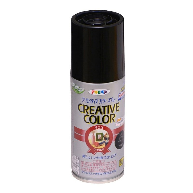 アサヒペン 901278 クリエイティブカラースプレー100mL グロスBK 1個(ご注文単位1個)【直送品】