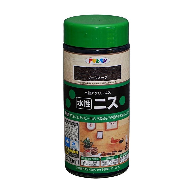 アサヒペン 901319 水性ニス 300mL ダークオーク 1個（ご注文単位1個）【直送品】