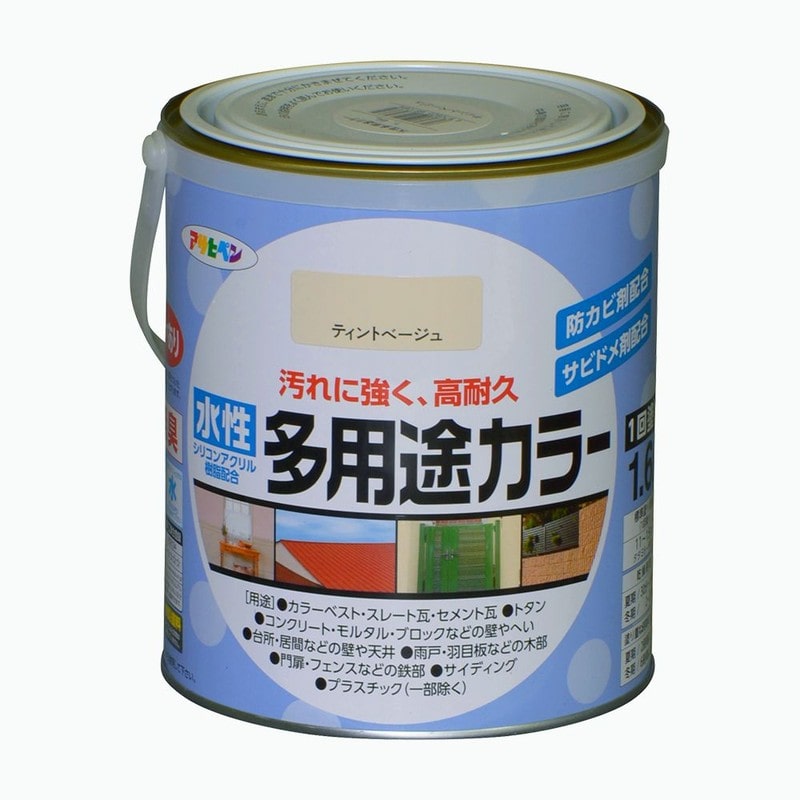 アサヒペン 9016717 水性多用途カラー 1.6L ティントベージュ 1個（ご注文単位1個）【直送品】