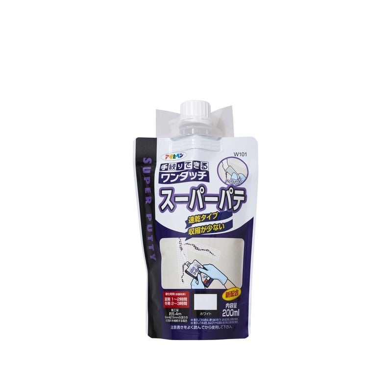 アサヒペン 9019327 ワンタッチスーパーパテ 200ml ホワイト 1個（ご注文単位1個）【直送品】